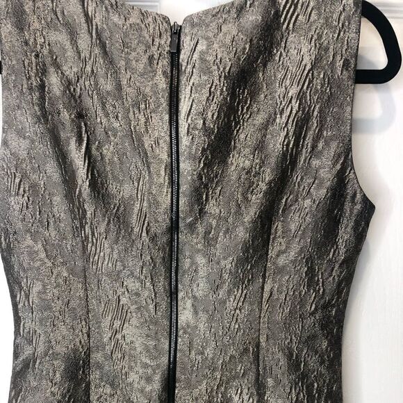 NWT Elie Tahari sleeveless sheath silver midi dress, size 6 - Picture 7 of 14
